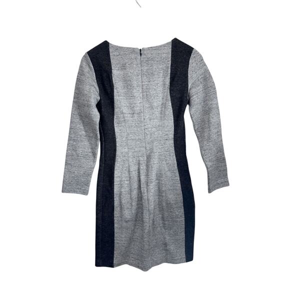 Club Monaco Mini Colorblock Dress Size XS Gray Black Long Sleeve Cotton Blend - Picture 2 of 7